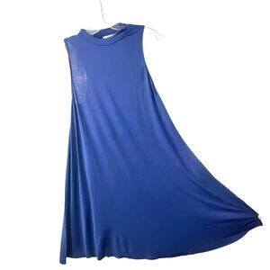 Anthro Everly Blue Swing Dress Minimalist Boho Flowy Tunic Medium